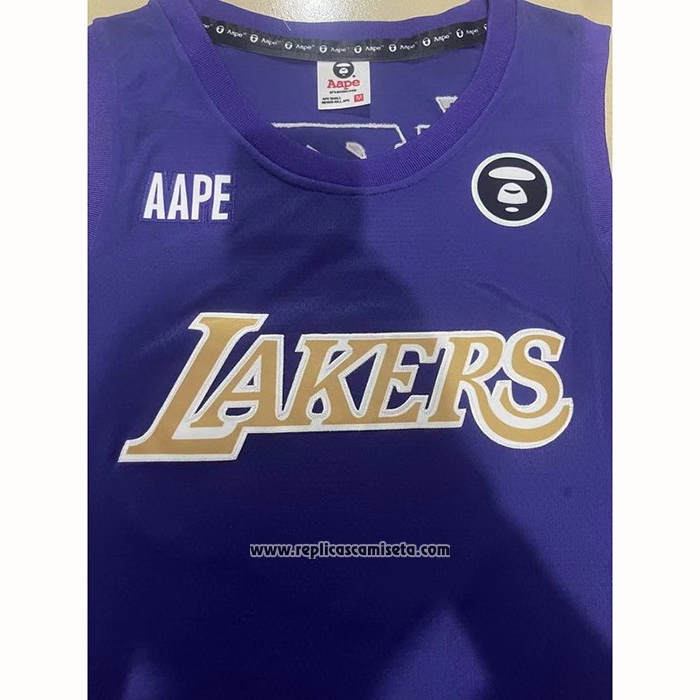 Camiseta Los Angeles Lakers x AAPE Violeta